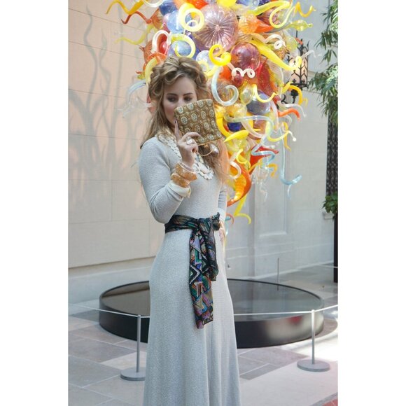 Metallic Dancing Days Lurex Scarf Vintage Accessory - Picture 1 of 4